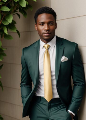 Black Man in Green Suit – Formal Business Headshot