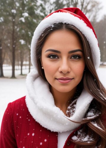 Stunning Christmas Portrait of a Latina Woman