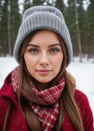 Stunning Christmas Portrait in a Magical Winter Forest