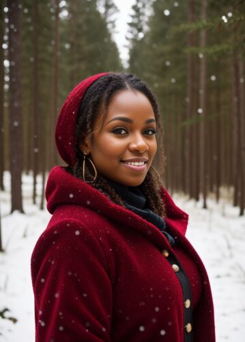 Stunning Christmas Portrait of a Cute Black Woman