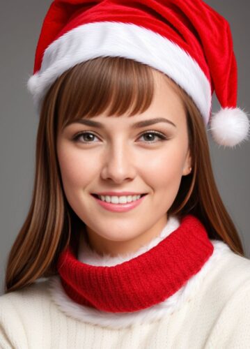 Cute Woman Christmas Portrait