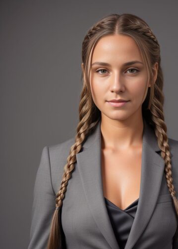 Young Woman with Long Braided Hair