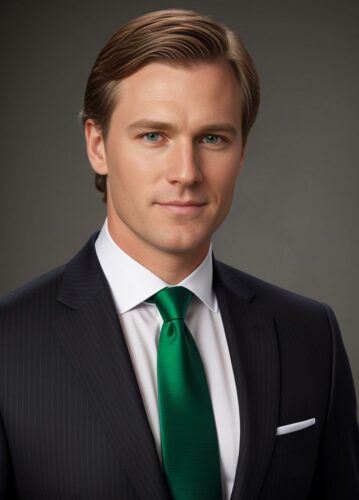 Professional Portrait in Emerald Green Suit