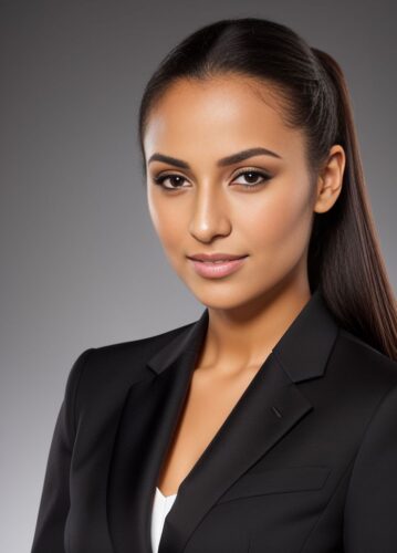 Young Middle Eastern Woman in Black Business Suit