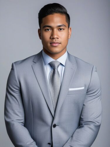 Studio Portrait of a Young Pacific Islander Man