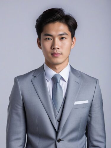 Studio Portrait of a Young East Asian Man