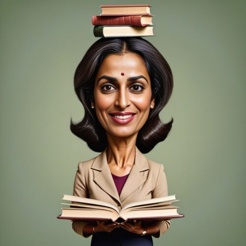Caricature of a South Asian Woman as a Teacher