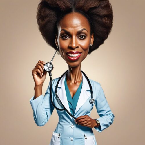 Caricature of a Black Woman as a Doctor