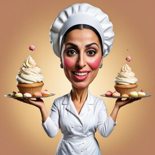 Caricature of a Middle-Eastern Woman as a Baker