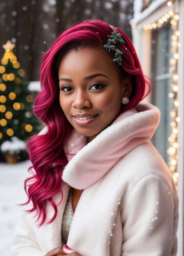 Christmas Photoshoot of Cute Black Woman