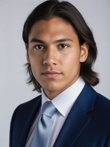 Studio Portrait of a Young Native American Man