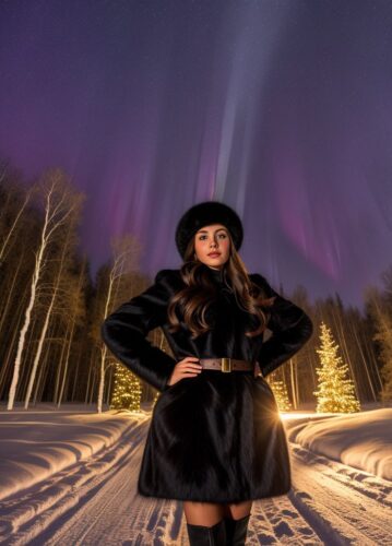 Young Eastern European Woman in Winter Wonderland