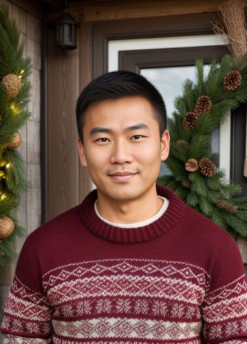 Asian Man in Cozy Sweater