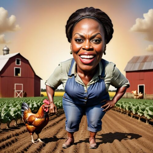 Caricature of a Black Woman as a Farmer