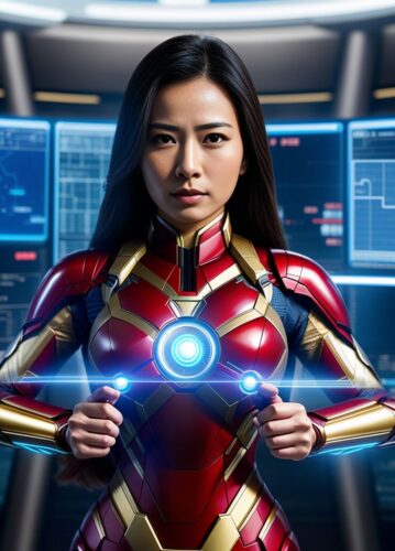 Asian SuperHero Woman with Technological Prowess