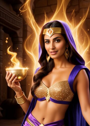 Middle-Eastern SuperHero Woman with the magic of Aladdin’s Genie
