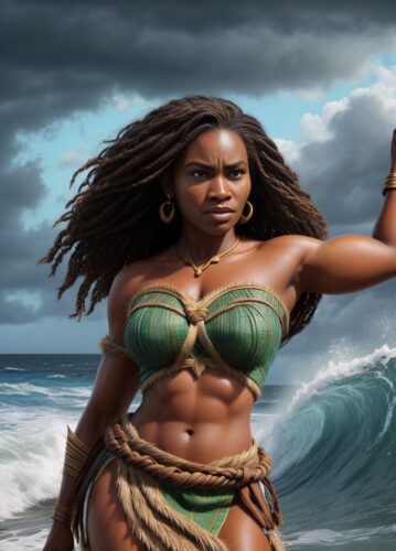African SuperHero Woman Embodying Moana’s Strength