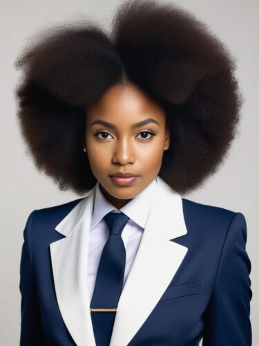 Young African Woman with Afro Hair