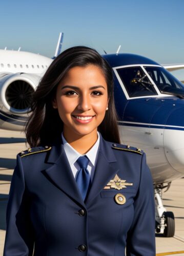 Headshot of a Young Hispanic Woman Commercial Pilot