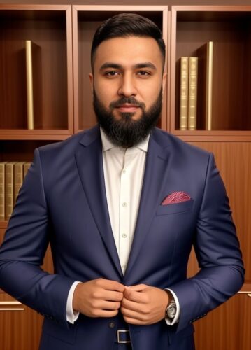 Muslim Financial Expert in Tailored Suit