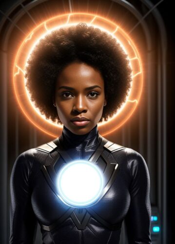 Black SuperHero Woman with telepathic powers