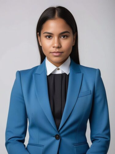 Full Body Studio Portrait of a Content Young Indigenous Woman
