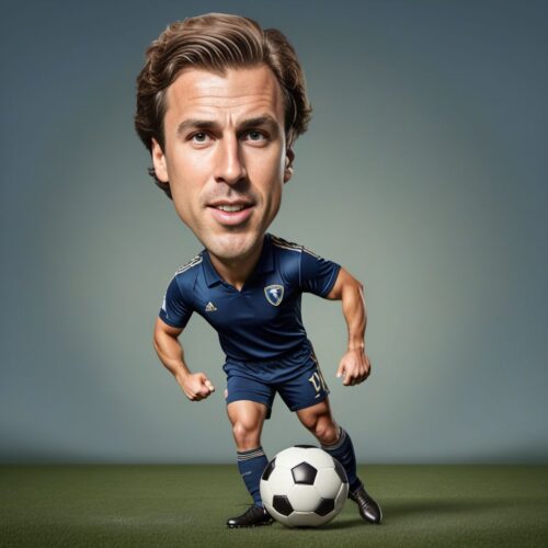 Caricature of a Young Soccer Player