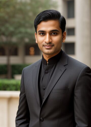 Indian Young Professional in a Classic Black Suit
