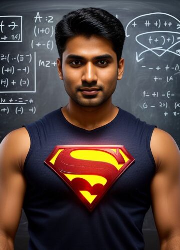 South Asian SuperHero Man with superhuman intelligence