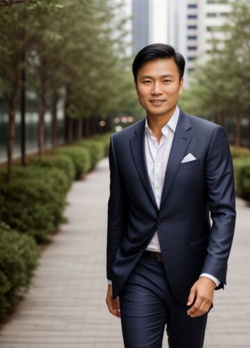 Asian Entrepreneur in White Dress Shirt and Dark Blazer