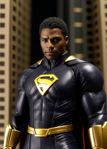 Black SuperHero Man with Size Manipulation Powers