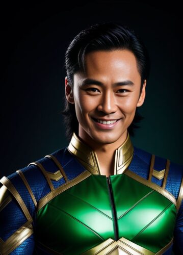 Asian SuperHero Man styled like Loki