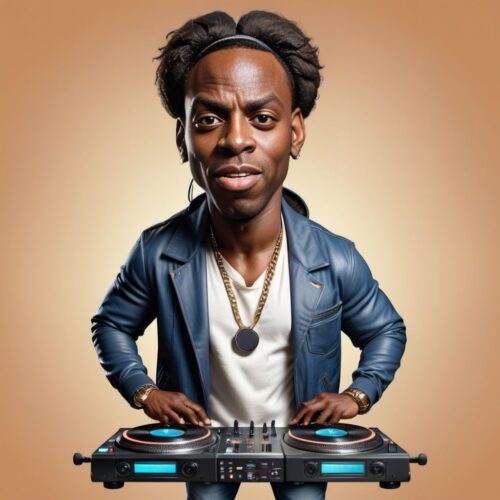 Caricature of a Young Black DJ
