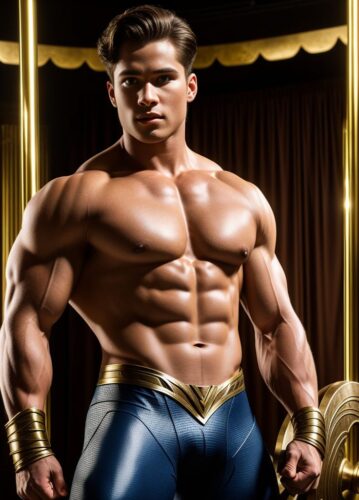 Young Superhero Man Styled like Hercules