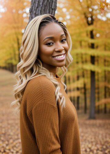 Blonde Black Woman Thanksgiving Photoshoot