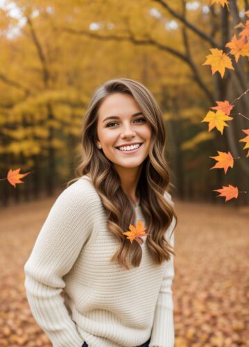 Young Happy Woman Thanksgiving Photoshoot