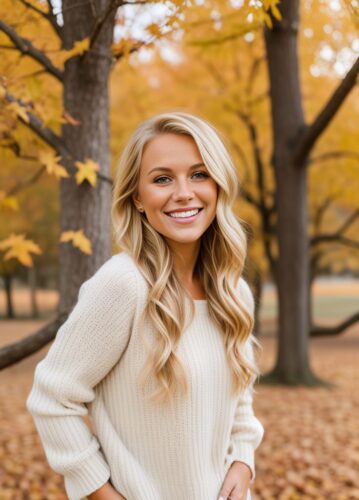 Young Blonde Happy Woman Thanksgiving Photoshoot