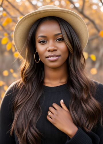 Young Black Happy Woman Thanksgiving Photoshoot Portrait