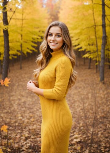 Beautiful Woman Thanksgiving Autumn Photoshoot Portrait