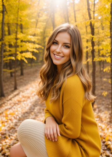 Beautiful Woman Thanksgiving Autumn Photoshoot Portrait
