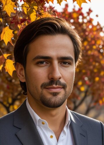 Spanish Man in Professional Outdoor Portrait for Thanksgiving