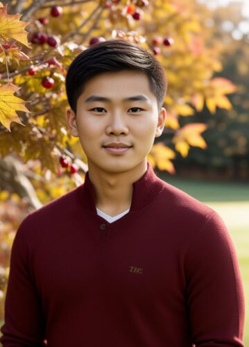 Asian Young Man in Professional Thanksgiving Portrait