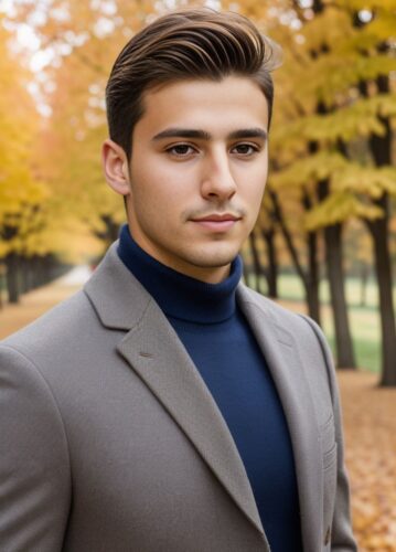Spanish Young Man in a Professional Autumn Portrait