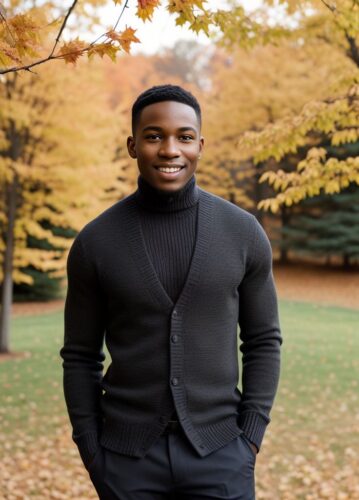 Black Young Man in a Professional Thanksgiving Portrait