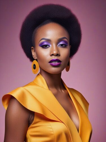 Radiant Young African Woman with Striking Makeup