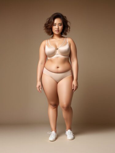 Plus Size Asian Underwear Model Woman
