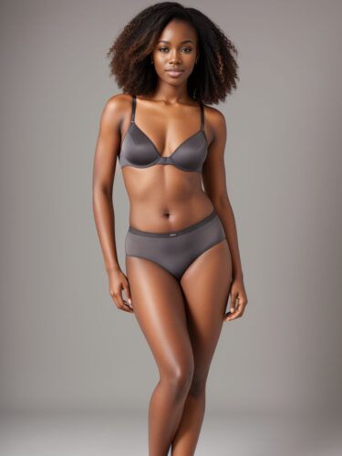 Young Black Woman Modeling Professional Underwear