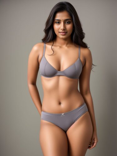 Young South Asian Woman Model in Professional Underwear
