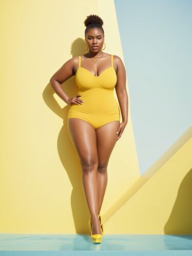 Engaging Shot of a Young Caribbean Woman Plus Size Fashion Model