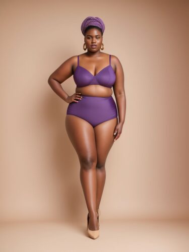 Contemporary Studio Portrait of East African Plus Size Fashion Model